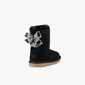 Ugg Customizable Bailey Bow II Kids Classic Boots Black (8635TXSYN)